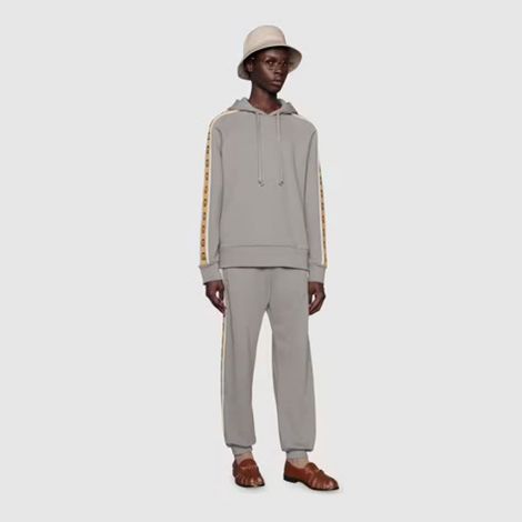 Gucci Sweatshirt Cotton Jersey Hooded Gri - Gucci Sweatshirt Erkek Cotton Jersey Hooded Kapusonlu Gri