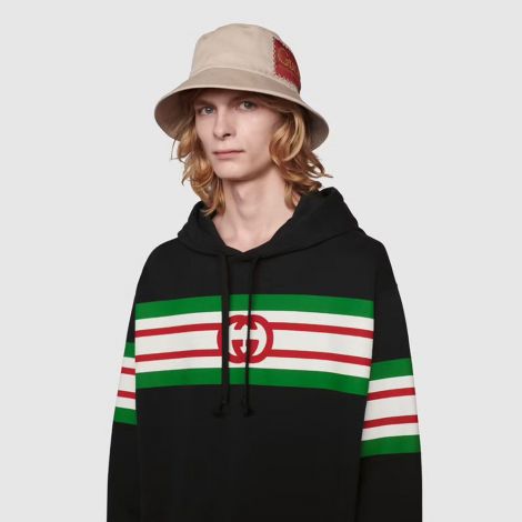 Gucci Sweatshirt Interlocking G Siyah - Gucci Sweatshirt Erkek Hoodies For Men Interlocking G Print Siyah