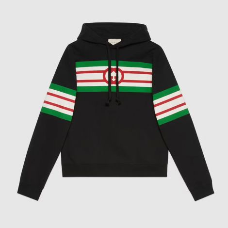 Gucci Sweatshirt Interlocking G Siyah - Gucci Sweatshirt Erkek Hoodies For Men Interlocking G Print Siyah