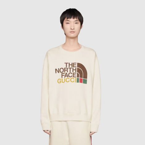 Gucci Sweatshirt The North Face Beyaz - Gucci Sweatshirt Erkek The North Face X Gucci Cotton Ivory Beyaz
