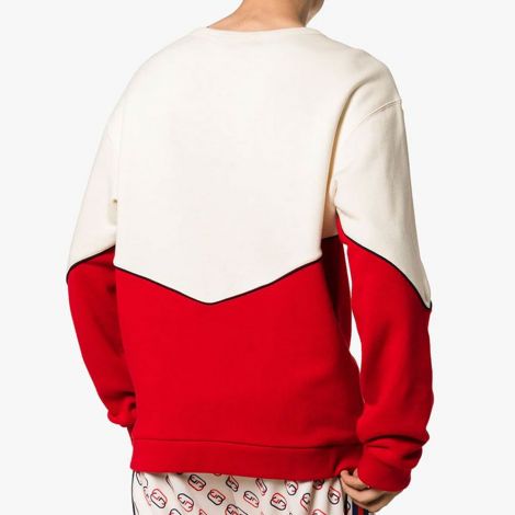 Gucci Sweatshirt Logo Beyaz - Gucci Sweatshirt With Mit Logo Big Kirmizi Beyaz Kirmizi