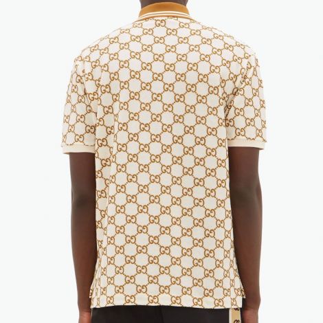 Gucci Tişört Polo Beyaz - Gucci Tisort 2020 Erkek Embroidered Gg Polo Pique Beyaz