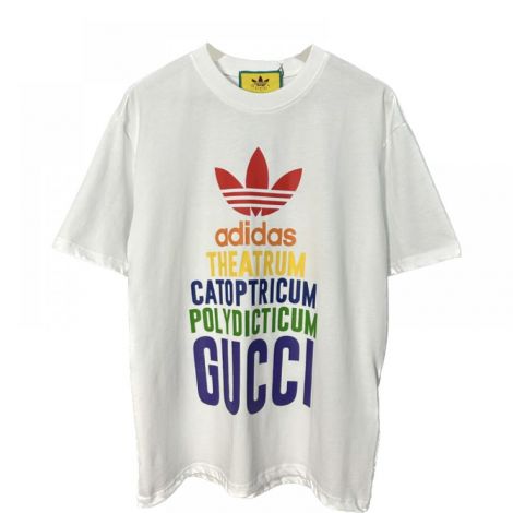 Gucci Tişört Adidas X Gucci Beyaz - Gucci X Adidas T Shirt Gucci Adidas Tişört Gucci T Shirt Kadın Beyaz