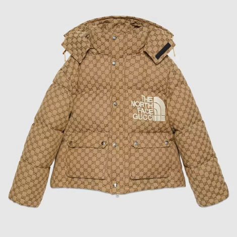 The North Face x Gucci GG Mont - The North Face X Gucci Gg Canvas Bomber Jacket Mont Kadin Kahverengi
