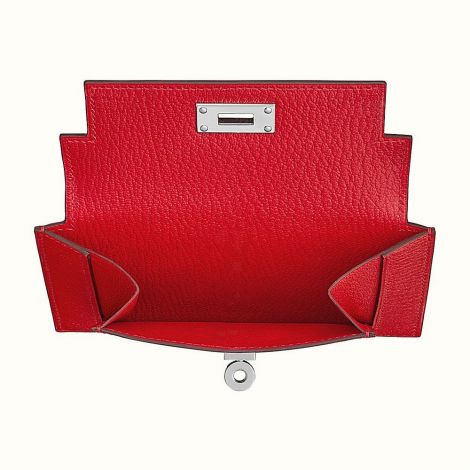 Hermes Cüzdan Kelly Kırmızı - Hermes Cuzdan Kelly Pocket Compact Wallet Rouge De Coeur Kirmizi
