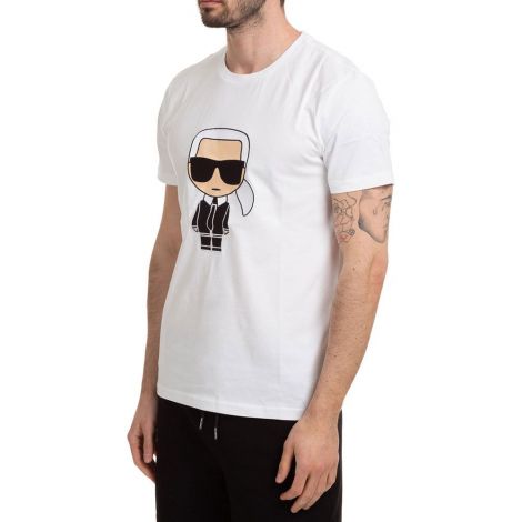 Karl Lagerfeld Tişört Iconic Beyaz - Karl Lagerfeld T Shirt Crew Neckline Jumper K Iconic Beyaz