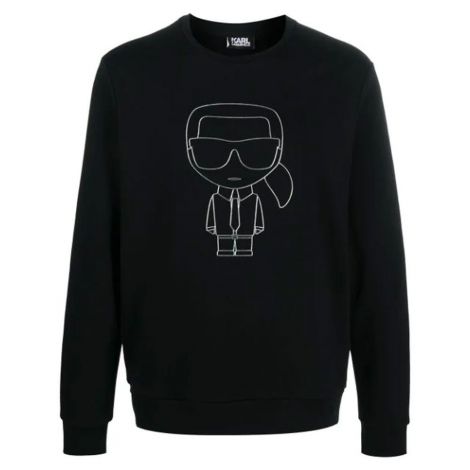Karl Lagerfeld Sweatshirt Motif Siyah - Sweatshirt Erkek 21 Karl Lagerfeld Karl Motif Stripe Siyah