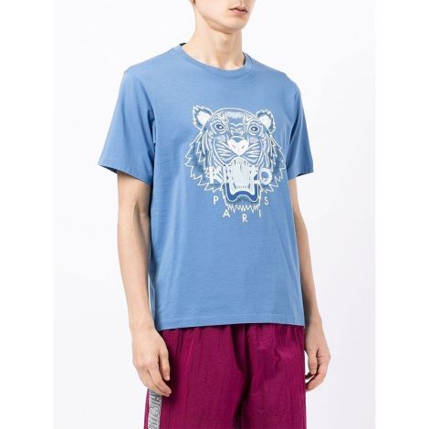 Kenzo Tişört Tiger Mavi - Kenzo T Shirt 2021 Erkek Light Blue Tigrer Blue Mavi