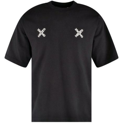 Kenzo Tişört Logo Siyah - Kenzo T Shirt 2021 Erkek Logo Black Siyah Cross