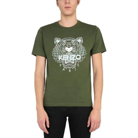 Kenzo Tişört Tiger Yeşil - Kenzo T Shirt 2021 Erkek Tiger Beyaz Cotton Green Yesil