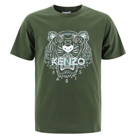 Kenzo Tişört Tiger Yeşil - Kenzo T Shirt 2021 Erkek Tiger Beyaz Cotton Green Yesil