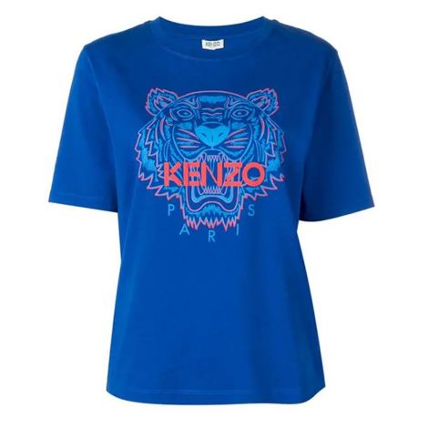 Kenzo Tişört Tiger Mavi - Kenzo Tisort Kadin 19 Logo Print T Shirt Tiger Mavi
