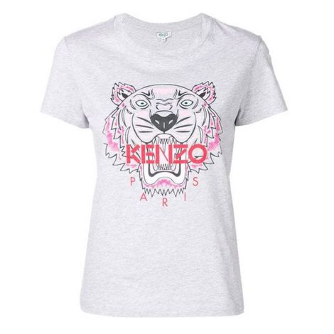Kenzo Tişört Tiger Gri - Kenzo Tisort Kadin 19 Tiger Paris Print T Shirt Gri