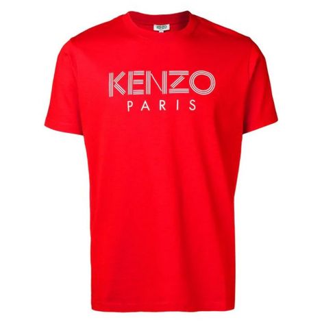 Kenzo Tişört Logo Kırmızı - Kenzo Tisort Outlet 19 Logo T Shirt Beyaz Paris Kirmizi