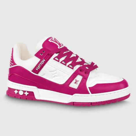 Louis Vuitton Ayakkabı Trainer Sneaker Fuşya - Louis Vuitton Ayakkabi 22 Lv Trainer Sneaker Beyaz 3 Logo Fucia Fusya