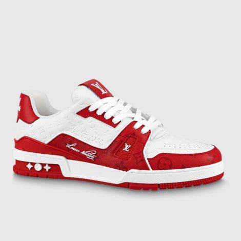 Louis Vuitton Ayakkabı Runner Tatic Kırmızı - Louis Vuitton Ayakkabi 22 Lv Trainer Sneaker Beyaz Kirmizi