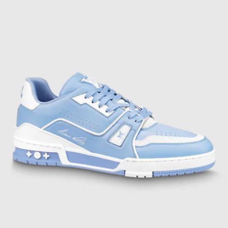 Louis Vuitton Ayakkabı Trainer Sneaker Mavi - Louis Vuitton Ayakkabi 22 Lv Trainer Sneaker Beyaz Mavi
