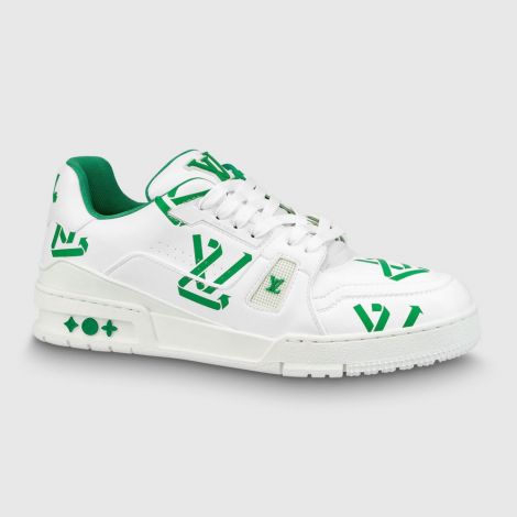 Louis Vuitton Ayakkabı Trainer Sneaker Beyaz - Louis Vuitton Ayakkabi 22 Lv Trainer Sneaker Yesil Beyaz