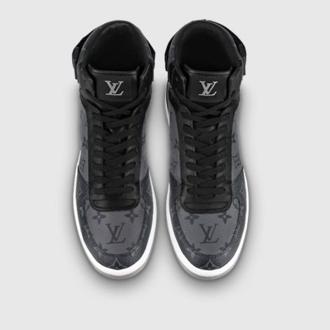 Louis Vuitton Bot Rivoli Sneaker Siyah - Louis Vuitton Ayakkabi 22 Rivoli Sneaker Boot Beyaz Taban Siyah