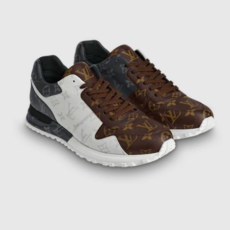 Louis Vuitton Ayakkabı Run Away Kahverengi - Louis Vuitton Ayakkabi 22 Run Away Sneaker Erkek Siyah Beyaz Kahverengi3