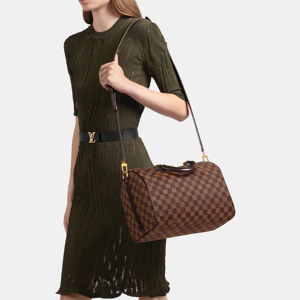 Louis Vuitton Çanta Speedy Bandouliere Kahverengi Kadın