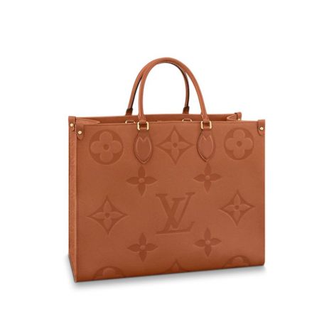 Louis Vuitton Çanta Onthego GM Monogram Kahverengi - Louis Vuitton Canta Onthego Gm Monogram Empreinte Leather Handbags Cognac Kahverengi