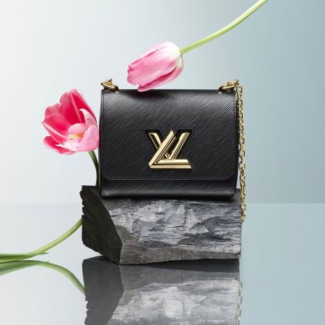 Louis Vuitton Çanta Twist Siyah - Lv Canta 2021 Kadin Twist Pm Epi Leather Sari Zincir Siyah