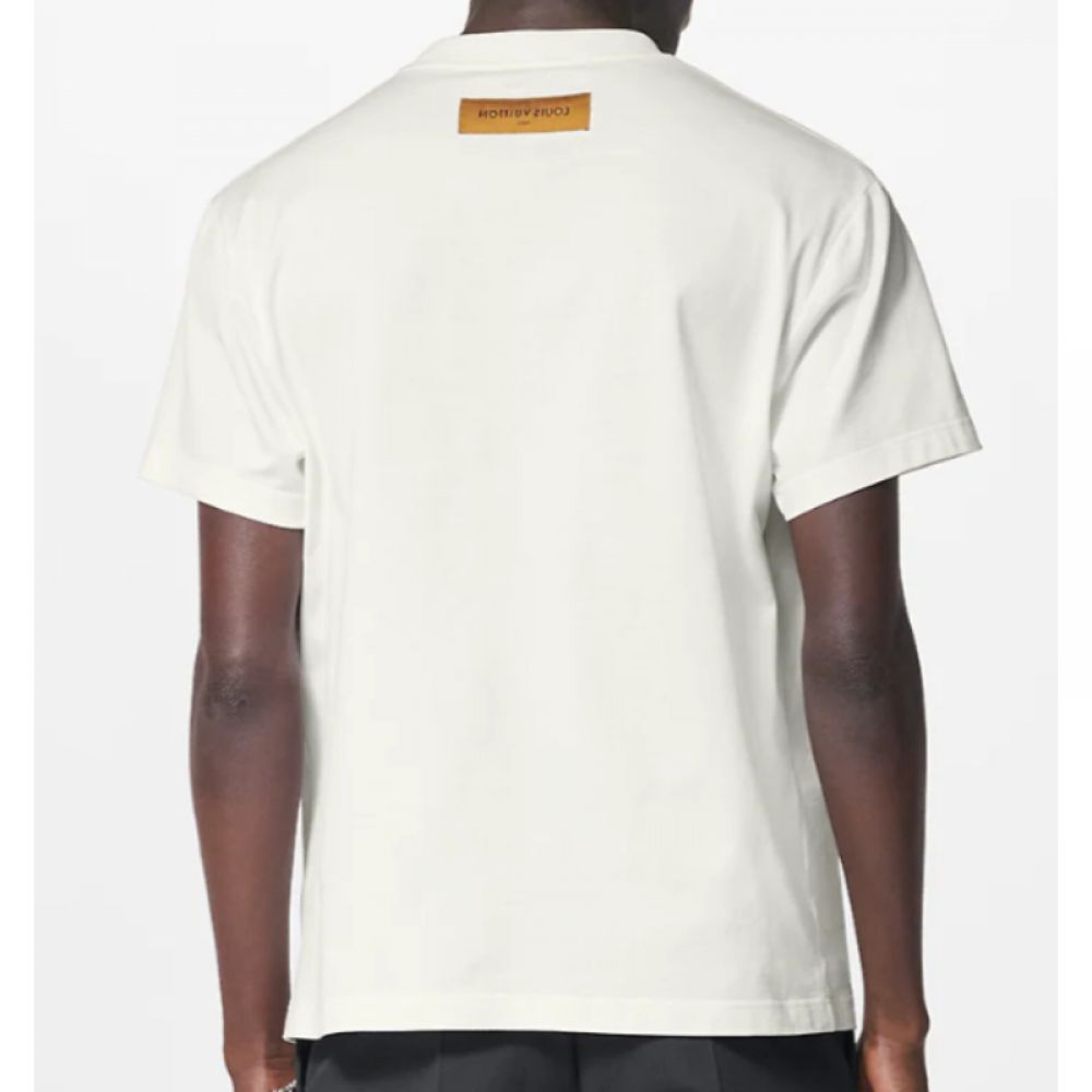 Louis Vuitton House Printed T-Shirt Beyaz Erkek