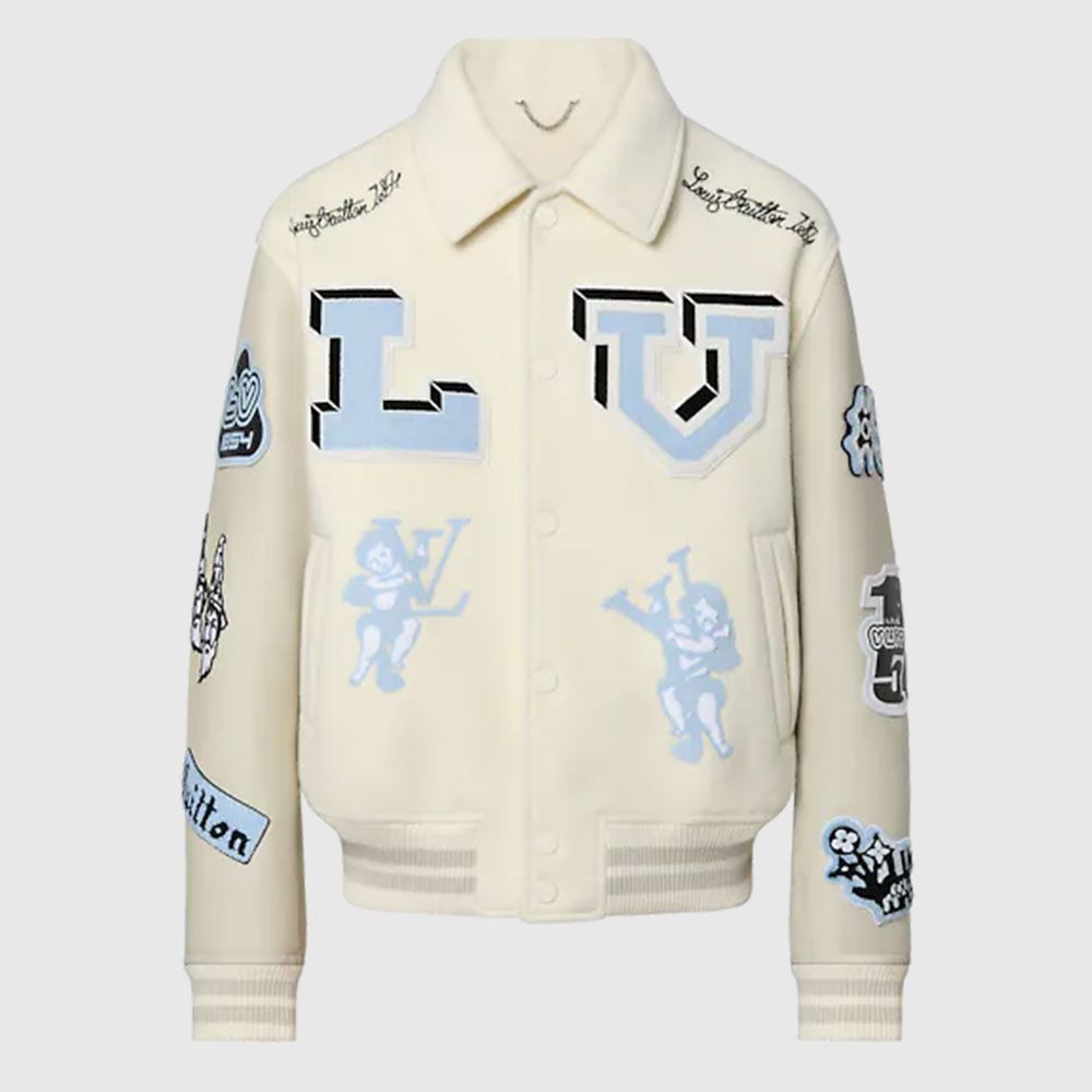 Louis Vuitton Sweatshirt Multi Patches Beyaz Erkek
