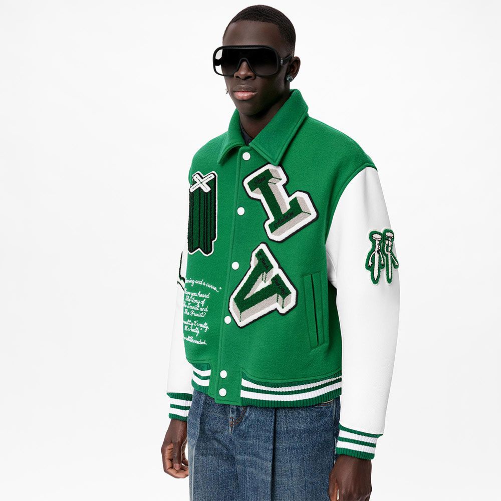 Louis Vuitton Sweatshirt Varsity Jacket Yeşil Erkek