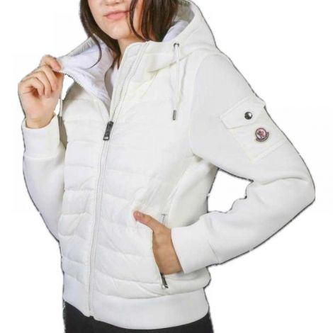 Moncler Fermuarlı Sweatshirt Beyaz - Moncler Kadin Fermuarli Sweatshirt Moncler Sweatshirt 2960 Beyaz
