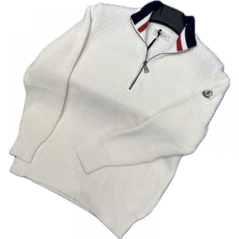 Moncler Triko Beyaz - Moncler Knitwear Moncler Erkek Triko Moncler Triko Beyaz