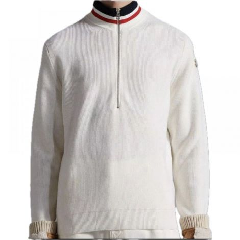 Moncler Triko Beyaz - Moncler Knitwear Moncler Erkek Triko Moncler Triko Beyaz