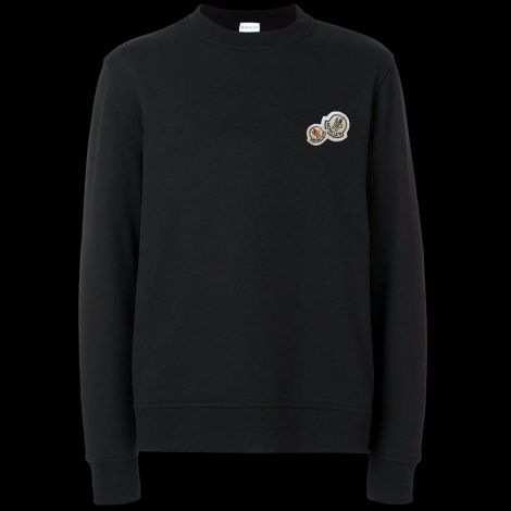Moncler Sweatshirt Logo Siyah - Moncler Sweatshirt Erkek Cift Logo Yeni Sezon Siyah