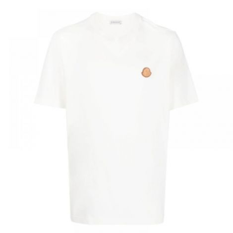 Moncler Tişört Logo Beyaz - Moncler Erkek Tisort Moncler Tisort Moncler Men T Shirt Moncler T Shirt Moncler Logo Applique T Shirt Beyaz