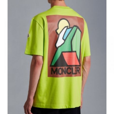 Moncler Tişört Logo Print Yeşil - Moncler Erkek Tisort Moncler Tisort Moncler Men T Shirt Moncler T Shirt Yesil