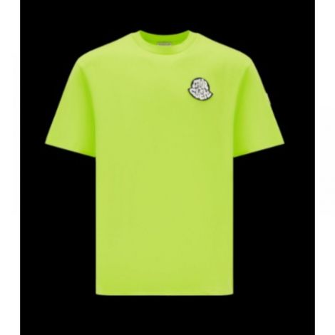 Moncler Tişört Logo Print Yeşil - Moncler Erkek Tisort Moncler Tisort Moncler Men T Shirt Moncler T Shirt Yesil
