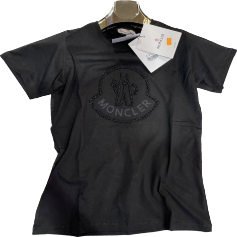 Moncler Tişört Logo Siyah - Moncler Kadin Tisort Moncler T Shirt Siyah.PNG