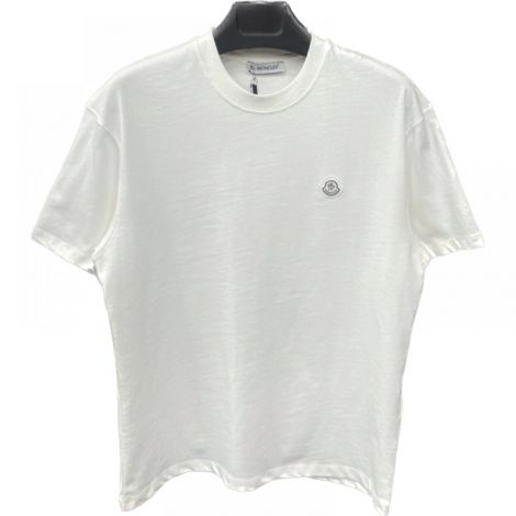 Moncler Tişört Logo Beyaz - Moncler Logo T Shirt Moncler Tisort Erkek Beyaz