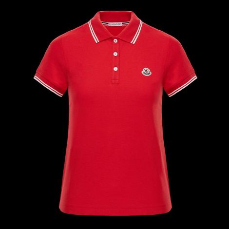 Moncler Tişört Polo Kırmızı - Moncler Tisort Kadin T Shirt Polo Kirmizi