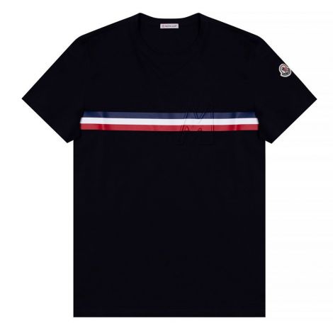 Moncler Tişört Logo Lacivert - Moncler Tisort Logo 2021 Cotton T Shirt Moncler T Shirt Lacivert