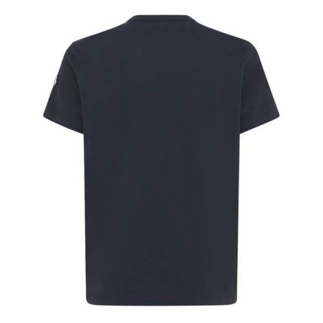 Moncler Tişört Embossed Logo Lacivert - Moncler Tisort Logo 2021 Embossed Logo Cotton Jersey T Shirt Lacivert