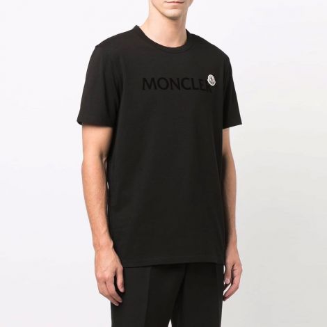 Moncler Tişört Patch Logo Siyah - Moncler Tisort Logo 2021 Patch Short Sleeve T Shirt Black Siyah