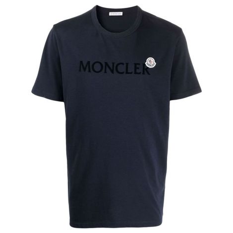 Moncler Tişört Patch Logo Lacivert - Moncler Tisort Logo 2021 Patch Short Sleeve T Shirt Lacivert
