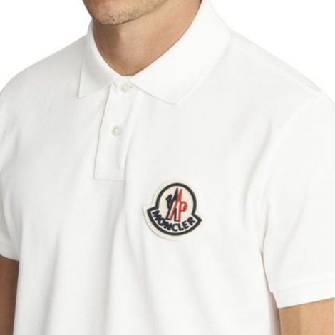 Moncler Tişört Polo Beyaz - Moncler Tisort Logo 2021 Polo T Shirt White Beyaz