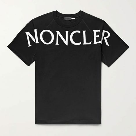 Moncler Tişört Logo Siyah - Moncler Tisort Logo Detail T Shirt Black Siyah