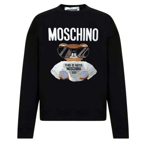 Moschino Sweatshirt Teddy Siyah - Moschino Kazak Safety Pin Teddy Atac Kilit Erkek Siyah Sweatshirt Black
