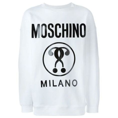 Moschino Sweatshirt Milano Beyaz - Moschino Sweatshirt Mit Milano Beyaz