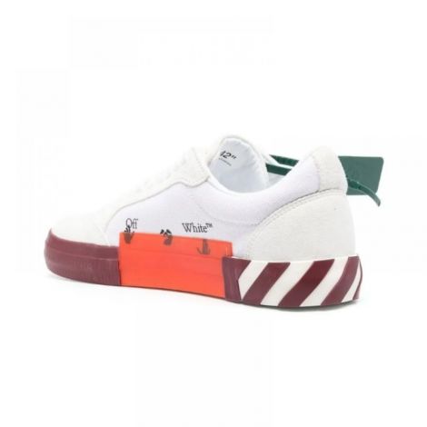 Off White Ayakkabı Vulcanized Kırmızı - Off White Ayakkabı Red Low Vulcanized Sneakers Off White Ayakkabı Erkek Kırmızı
