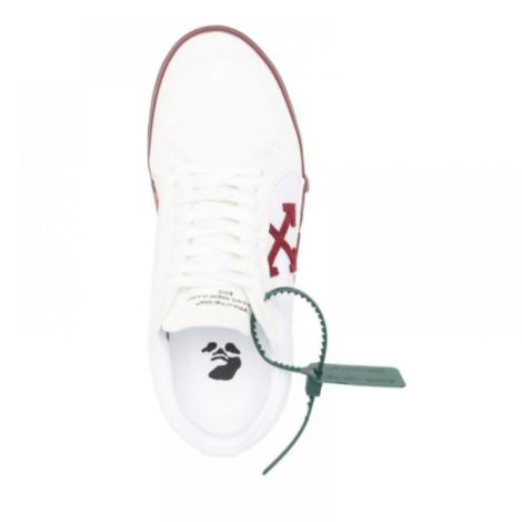 Off White Ayakkabı Vulcanized Kırmızı - Off White Ayakkabı Red Low Vulcanized Sneakers Off White Ayakkabı Erkek Kırmızı